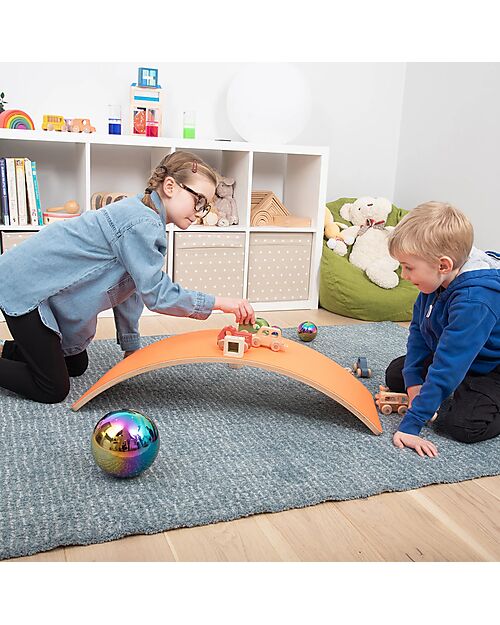 tickit Balance Board - Orange Felt - Wooden - Fun and Exercise for Young and Old Balance Toys_