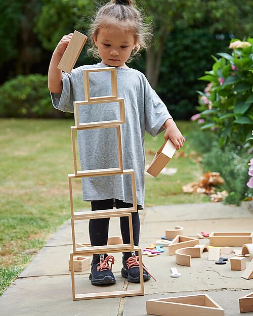 tickit Beech Wood Architect Set - Natural - 28 Pieces - 12m+ Wooden Blocks and Construction Sets