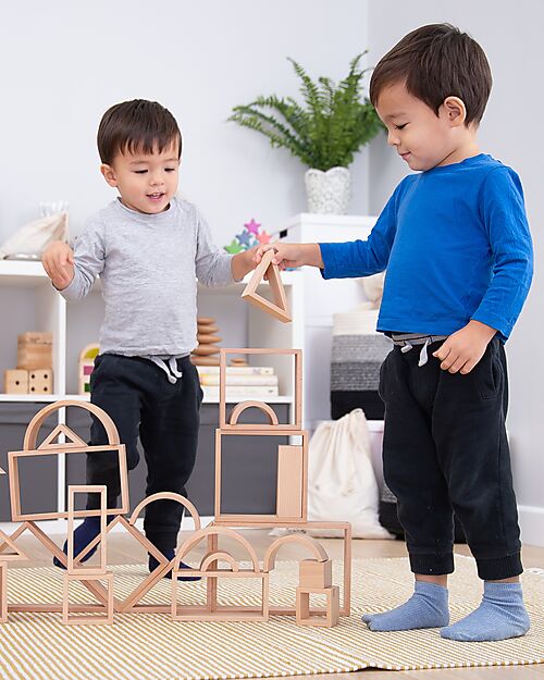 tickit Beech Wood Architect Set - Natural - 28 Pieces - 12m+ Wooden Blocks and Construction Sets