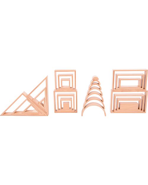 tickit Beech Wood Architect Set - Natural - 28 Pieces - 12m+ Wooden Blocks and Construction Sets