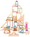 tickit Beech Wood Architect Set - Rainbow - 28 Pieces - 12m+ Wooden Blocks and Construction Sets