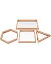 tickit Beech Wood Mirror Trays - 4 Pieces - Geometric Shapes - 0+ Sensory Games_