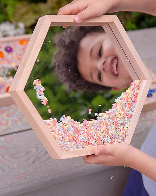 tickit Beech Wood Mirror Trays - 4 Pieces - Geometric Shapes - 0+ Sensory Games_