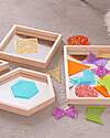 tickit Beech Wood Mirror Trays - 4 Pieces - Geometric Shapes - 0+ Sensory Games_