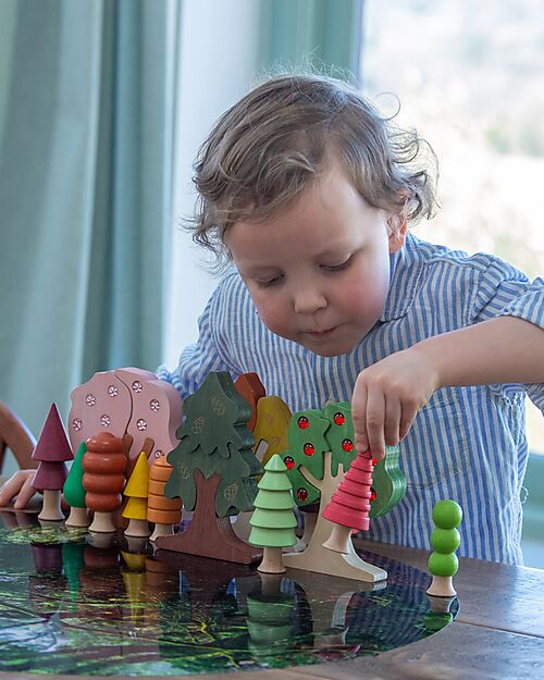 tickit Educational Game FSC Birch Trees - Learn the Seasons - 12 Pieces - 10m+ Wooden Stacking Toys