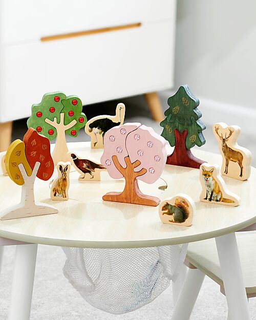 tickit Educational Game FSC Birch Trees - Learn the Seasons - 12 Pieces - 10m+ Wooden Stacking Toys