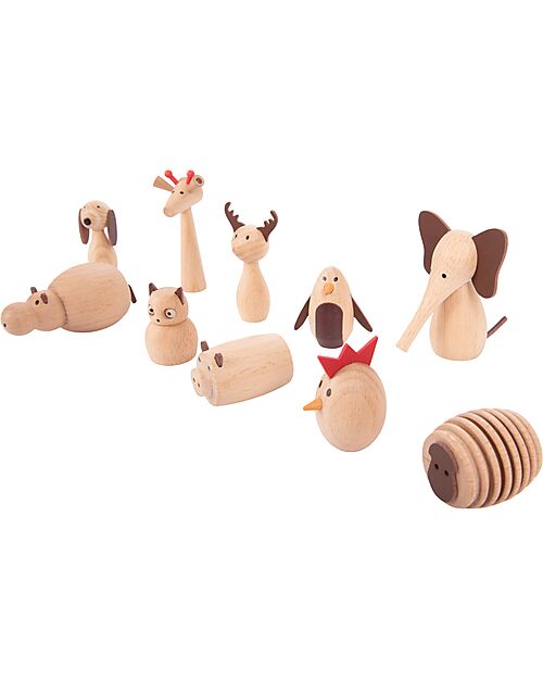 tickit FSC Beech Wood Animal Friends Set - 10 Pieces - +3 Years Wooden Animals