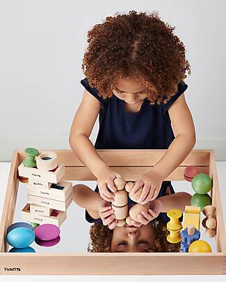 tickit FSC Beech Wood Mirror Tray - 50 x 43,5 x 5 cm - 0+ Sensory Games_