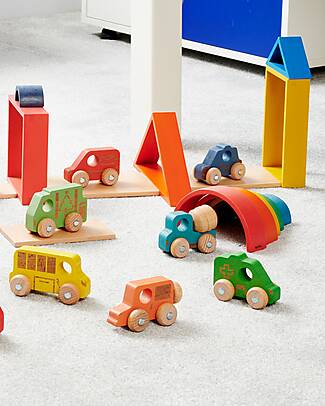tickit FSC Beech Wood Vehicles - Rainbow - 12 Pieces - 12m+ Wooden Toy Cars, Trains & Trucks