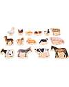 tickit FSC Birch Wood Blocks - Domestic Animals - 15 Pieces - 0+ Wooden Animals