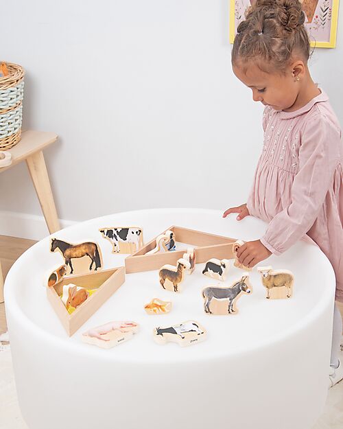 tickit FSC Birch Wood Blocks - Domestic Animals - 15 Pieces - 0+ Wooden Animals