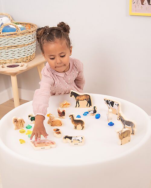 tickit FSC Birch Wood Blocks - Domestic Animals - 15 Pieces - 0+ Wooden Animals