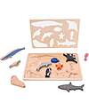 tickit FSC Birch Wood Interlocking Puzzle Game - Ocean Animals - 10 Pieces - 12m+ Wooden Stacking Toys