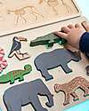 tickit FSC Birch Wood Interlocking Puzzle Game - Safari Animals - 10 Pieces - 12m+ Wooden Stacking Toys