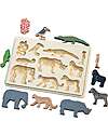 tickit FSC Birch Wood Interlocking Puzzle Game - Safari Animals - 10 Pieces - 12m+ Wooden Stacking Toys