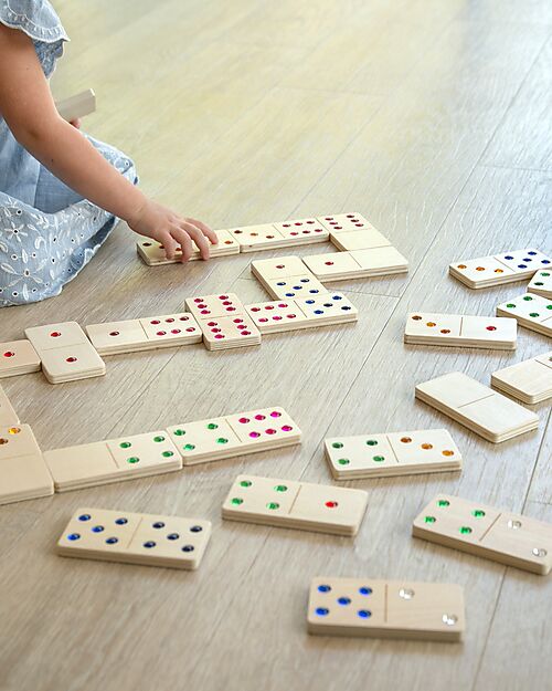 tickit FSC Birch Wood Jewel Dominoes - 28 Pieces - 11 x 5.5 cm - Ages 2 and Up Board Games