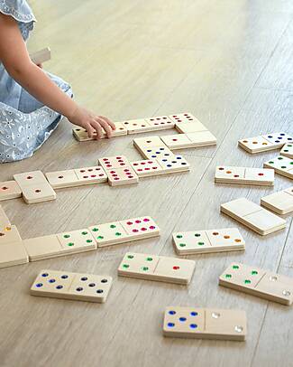 tickit FSC Birch Wood Jewel Dominoes - 28 Pieces - 11 x 5.5 cm - Ages 2 and Up Board Games