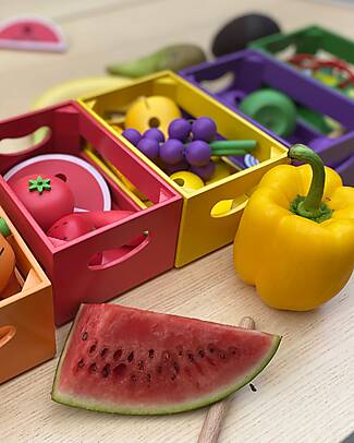 tickit FSC Emu Wood Fruit and Vegetable Threading Set - 26 Pieces - +3 Years Wooden Food