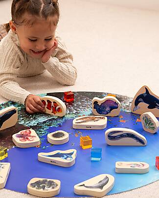 tickit FSC Poplar FSC Blocks - Sea Life - 15 Pieces - 0+ Wooden Animals