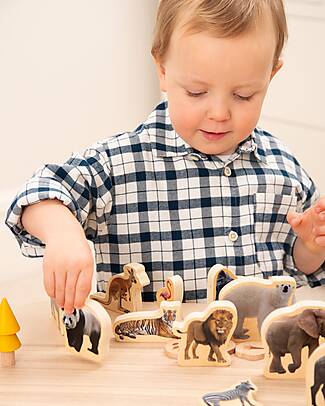 tickit FSC Poplar FSC Blocks - Wild Animals - 15 Pieces - 0+ Wooden Animals