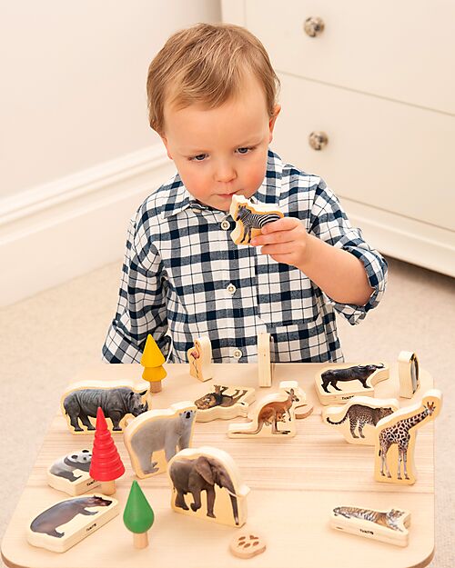 tickit FSC Poplar FSC Blocks - Wild Animals - 15 Pieces - 0+ Wooden Animals