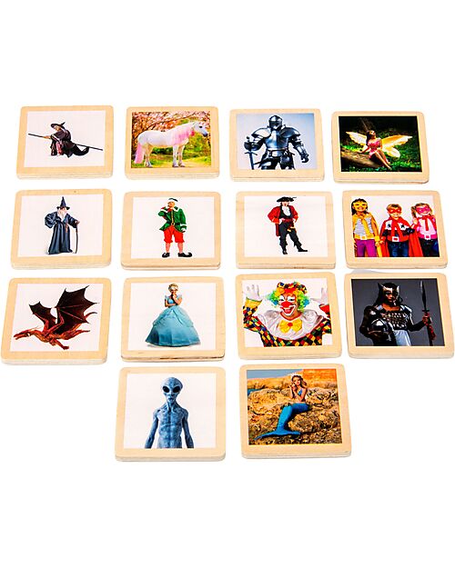 tickit FSC Poplar Wood Tile Set - 90 Pieces - with Box - 6 x 6 cm - +3 Years Pretend Play