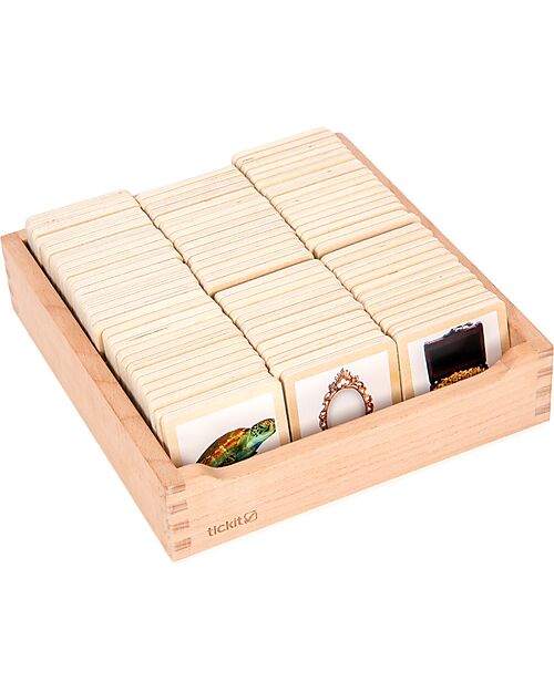 tickit FSC Poplar Wood Tile Set - 90 Pieces - with Box - 6 x 6 cm - +3 Years Pretend Play