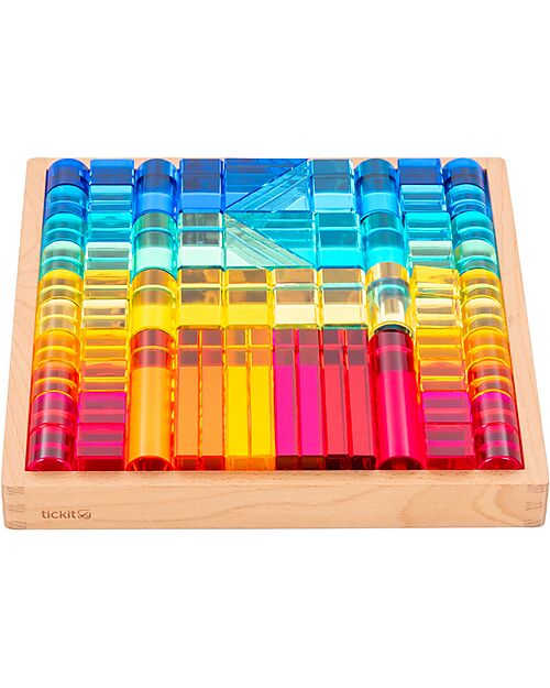 tickit Gem Building Mirror Tray - 72 Pieces - from 3 Years - For Light Panel Sensory Games_