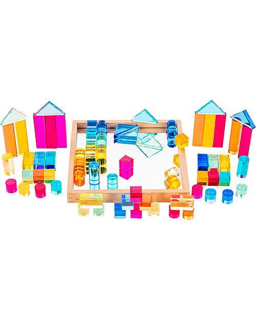 tickit Gem Building Mirror Tray - 72 Pieces - from 3 Years - For Light Panel Sensory Games_