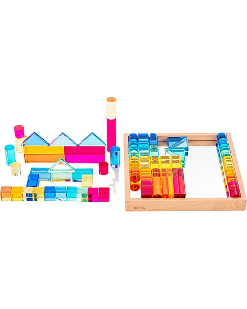 tickit Gem Building Mirror Tray - 72 Pieces - from 3 Years - For Light Panel Sensory Games_