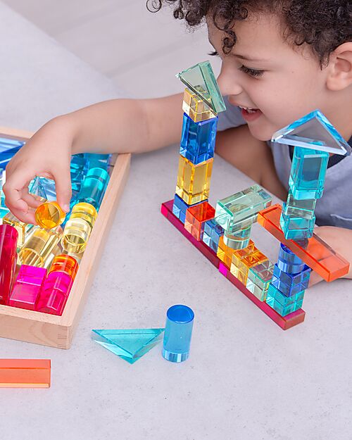 tickit Gem Building Mirror Tray - 72 Pieces - from 3 Years - For Light Panel Sensory Games_