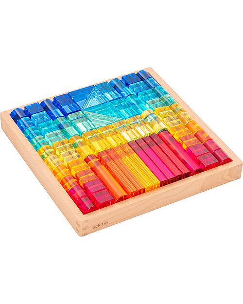 tickit Gem Building Mirror Tray - 72 Pieces - from 3 Years - For Light Panel Sensory Games_
