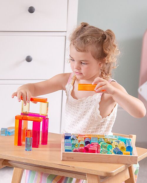 tickit Gem Building Mirror Tray - 72 Pieces - from 3 Years - For Light Panel Sensory Games_