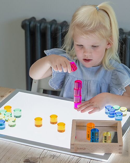 tickit Gem Circle Mirror Tray - 25 Pieces - from 3 Years - For Light Panel Sensory Games_