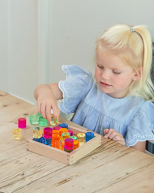 tickit Gem Circle Mirror Tray - 25 Pieces - from 3 Years - For Light Panel Sensory Games_