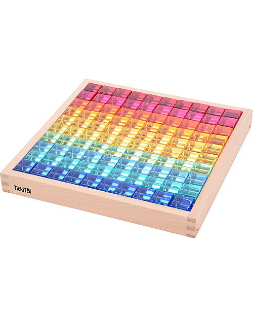 tickit Gem Cube Mirror Tray - 100 Pieces - from 3 Years - For Light Panel Sensory Games_