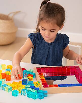 tickit Gem Cube Mirror Tray - 100 Pieces - from 3 Years - For Light Panel Sensory Games_