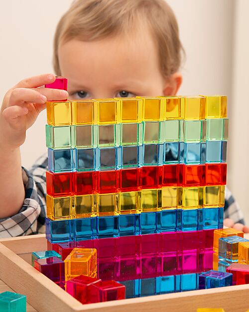 tickit Gem Cube Mirror Tray - 100 Pieces - from 3 Years - For Light Panel Sensory Games_