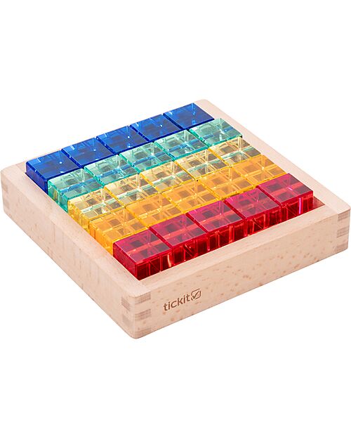 tickit Gem Cube Mirror Tray - 25 Pieces - from 3 Years - For Light Panel Sensory Games_