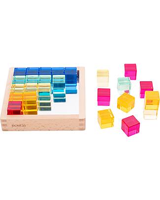 tickit Gem Cube Mirror Tray - 25 Pieces - from 3 Years - For Light Panel Sensory Games_