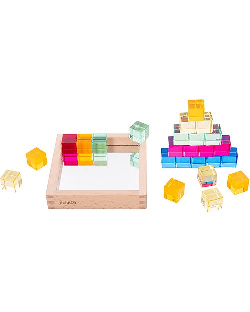 tickit Gem Cube Mirror Tray - 25 Pieces - from 3 Years - For Light Panel Sensory Games_
