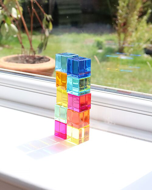 tickit Gem Cubes Game Set - 10 Pieces - from 10 Months - for Light Panel Sensory Games_
