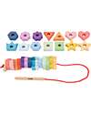 tickit Lacing Shapes - Rainbow - 28 Pieces - Solid Wood - from 18 Months Wooden Stacking Toys