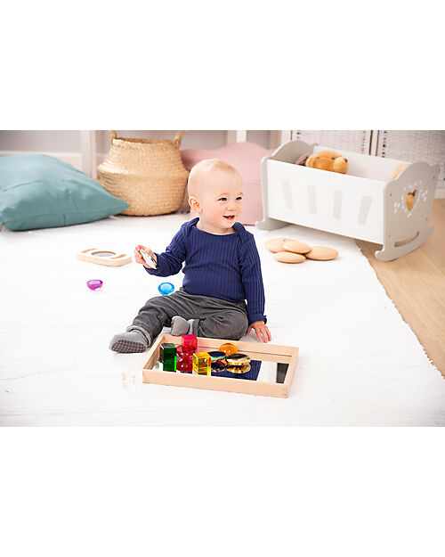 tickit Mirror Tray - for Play and Language - Solid Wood from Sustainable Forests Sensory Games_