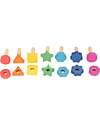 tickit Nuts and Bolts - Rainbow - 28 Pieces - Beech Wood - from 12 Months Wooden Stacking Toys