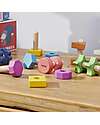 tickit Nuts and Bolts - Rainbow - 28 Pieces - Beech Wood - from 12 Months Wooden Stacking Toys