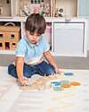 tickit Puzzle Game with Interlocking Gears - Neutral - Bamboo Wood and Food Grade Silicone Wooden Stacking Toys