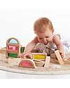 tickit Rainbow Blocks - 24 Blocks and 4 Shapes - in Wood - from 12 Months Wooden Blocks and Construction Sets