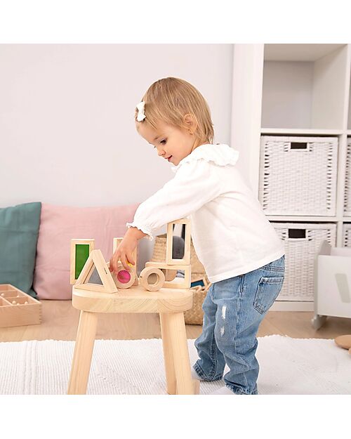 tickit Rainbow Blocks - 24 Blocks and 4 Shapes - in Wood - from 12 Months Wooden Blocks and Construction Sets