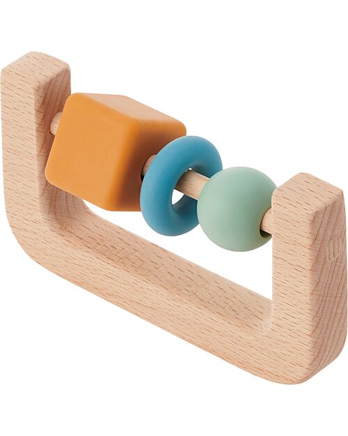 tickit Rattle with Teether - Arch - Neutral - Beech Wood and Food Grade Silicone Rattles